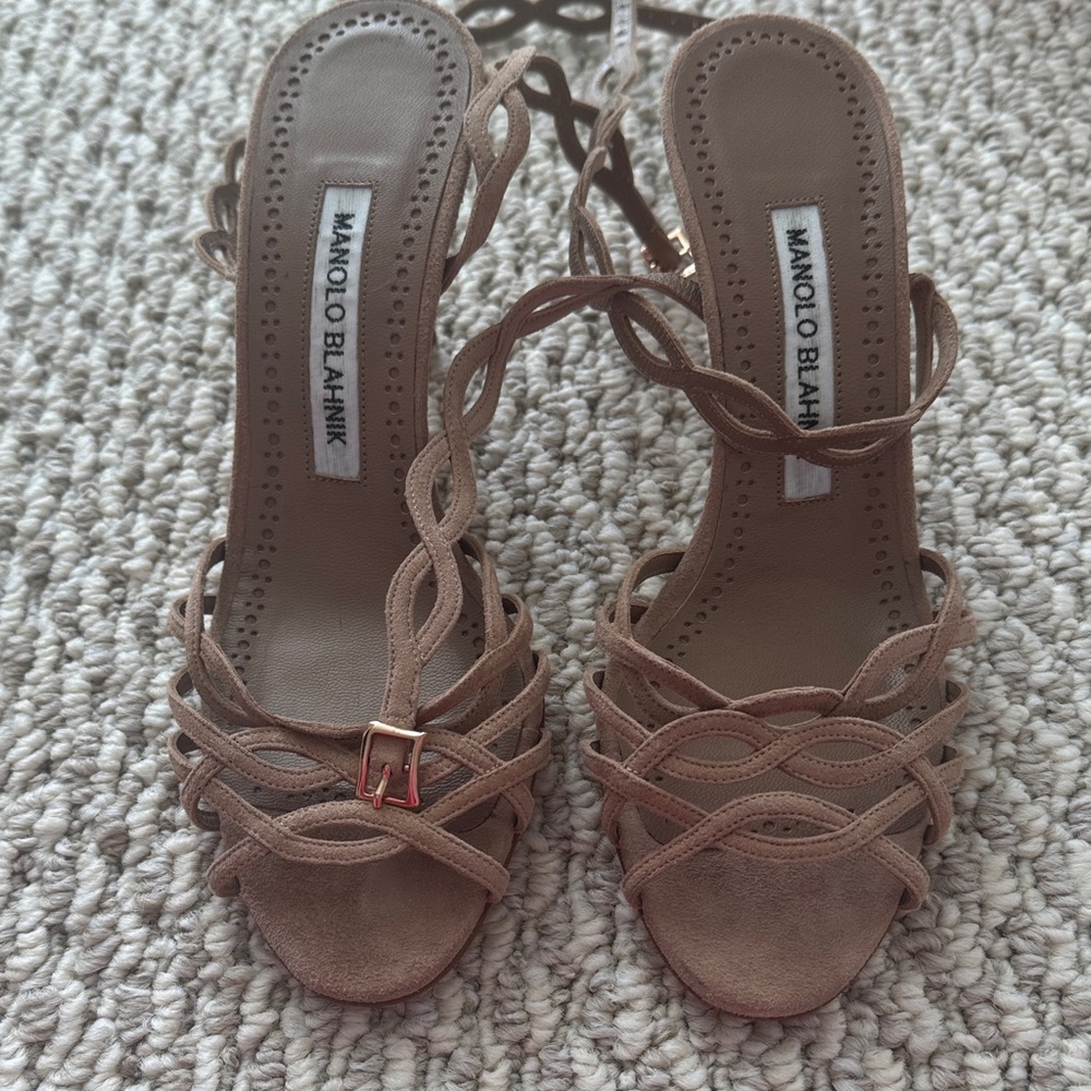 Manolo Blahnik Brown Strappy Heels